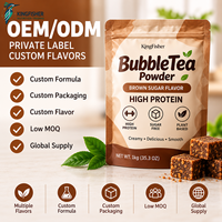 Poudre de thé aux bulles KingFisher OEM sans sucre à base de protéines végétales pour la nutrition sportive, boisson instantanée au sucre brun, vente en gros