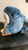 Pendentif en peluche Kawaii Tempura Fried Shrimp Shark Cat | Peluches d'animaux mignons | Oreiller Seal Cat