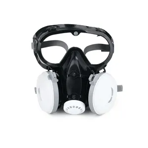 Masker debu berbentuk cetakan untuk pria dan wanita, Respirator setengah wajah tahan guncangan masker Gas dapat digunakan kembali bahan TPE OEM