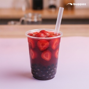 น้ำเชื่อมรสสตรอว์เบอร์รีไต้หวัน BUPPOZ น้ำผลไม้เข้มข้นสำหรับชงชาไข่มุก อายุการเก็บรักษา 12 เดือน ฮาลาล สำหรับผู้ทานมังสวิรัติ - Product Image 3