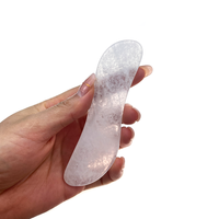 Planche de massage facial Gua Sha en quartz naturel de qualité supérieure, polie à la main, outil de beauté en cristal, pierre de raclage, OEM, marque privée