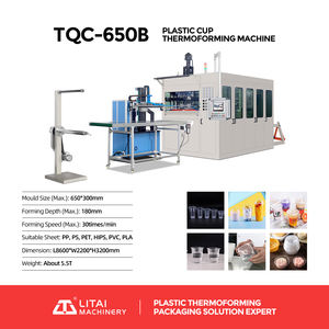 Máquina hidráulica completamente automática PET/PP/PS/HIPS, platos de té de plástico desechables, máquina de termoformado con motor de núcleo, máquina <span class=keywords><strong>PLA</strong></span> - Product Image 3