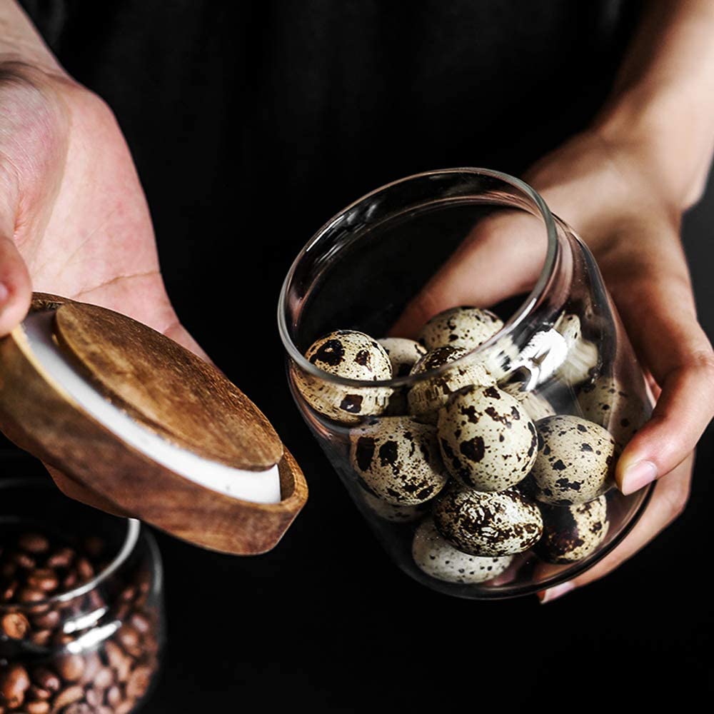 Kitchen Canisters,Thick, Stackable, Natural Style,Cookie, Rice and Spice Jars - Sugar or Flour Container