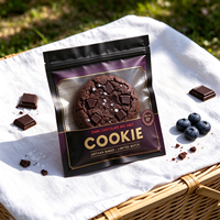 Sachets plats transparents givrés imprimés sur mesure, thermoscellables, pour emballage individuel de biscuits, bonbons, produits de boulangerie, avec logo.