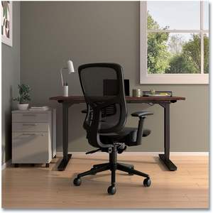 Silla de oficina ergonómica de malla Alera Hollins, silla giratoria de 275 lb con altura de asiento y brazos ajustables, material de espuma y PU - Product Image 2