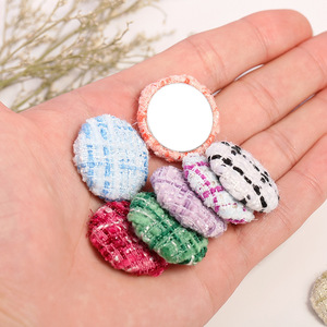 Botones Redondos de Tela, 12 Colores Aleatorios, Tejidos a Mano, Accesorios de Joyería DIY para Pendientes, Cabello y Ropa - Product Image 3