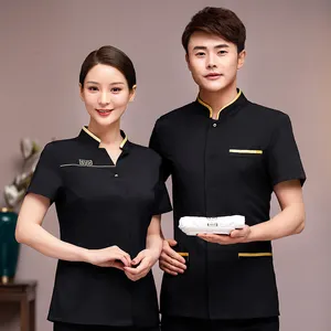Camicie da chef uniforme da cameriera uniforme da cameriere traspirante Unisex