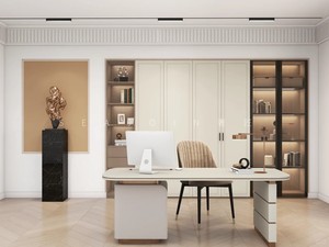 Thợ thủ công sang trọng kệ sách lưu trữ tủ tùy chỉnh hiện đại tối giản cho toàn bộ ngôi nhà tích hợp nghiên cứu ánh sáng sang trọng bằng gỗ - Product Image 3