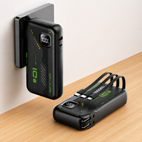 Cargador portátil HYTO con cables integrados, enchufe de pared CA, batería externa de 10000 mAh, USB C, carga rápida de 22.5 W, paquete de batería externa para teléfono.