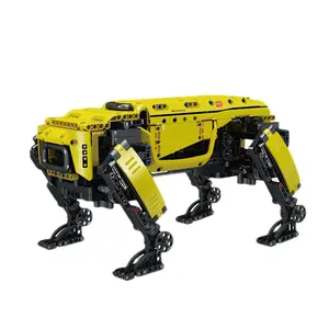 Kalıp kral 15066-67 çeşitli biriktirme serisi güç Robot köpek elektrikli çocuk montaj yapı taşları oyuncak çocuk