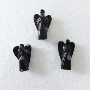 Ange en pierre précieuse obsidienne, flocon de neige, vente en gros, - Product Image 1