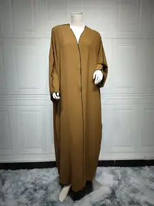 Latest Front Open Kimono Arabic Style Dubai Muslim Abaya Turkish Abaya For Sale Kaftan Abayas Luxe Muslim Dress