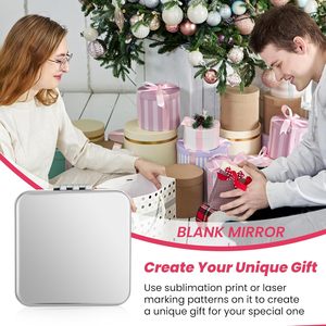 Wholesale Heart square Round Folding Compact Mirror Pocket Custom logo Portable Travel Makeup Mirror - Product Image 2