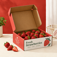 Carton à fruits ondulé résistant à l'humidité avec insert personnalisé pour la protection des baies lors de leur transport en chaîne du froid