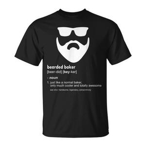 T-shirt Bearded Baker avec motif barbe et lunettes de soleil pour les boulangers et les passionnés de cuisine - Product Image 1
