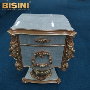 Splendide maison royale de style baroque français fabriqué à la main fleur bois sculpté coquille parquet lit double ensemble de lit chambre de mariage - Product Image 6