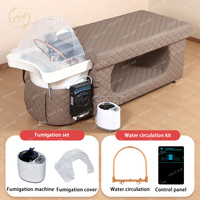 Bol et chaise de shampoing rose pour salon de coiffure moderne shampooing pour coiffure vietnamienne lit de massage pour tête spa shampoing pour salon de coiffure
