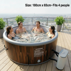 <span class=keywords><strong>Spa</strong></span> <span class=keywords><strong>gonflable</strong></span> personnalisé, jacuzzi rond, 4-6 personnes, taille familiale, bain à remous avec pompe, extérieur - Product Image 1