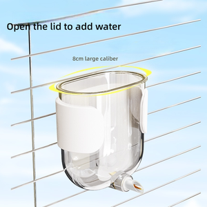 Commercio all'ingrosso automatico bevitore di uccelli alimentatore pappagallo acqua Dispenser ciotole trasparenti per piccioni Starling alimentazione 330ML - Product Image 6