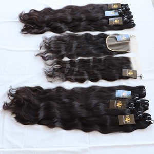 Razilian irgin air uman air xtensions aw ndian urly air undle ith wiss d losure rontal - Product Image 2