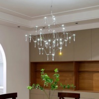 Lustre suspendu LED en acier inoxydable à hauteur réglable pour salon, îlot de cuisine, restaurant, bar à petit-déjeuner