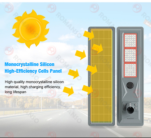 Sensor de panel solar de alta eficiencia 100W 200W 300W Potencia 160lm/W Lámpara de calle solar LED - Product Image 2