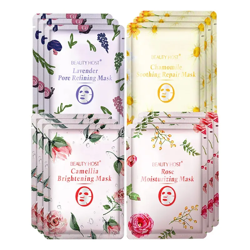 Nieuwe Mode 4 Types Bloemen Gezichtsmasker Anti-Allergie Sterk Hydraterende Anti-Aging Rustgevende Reparatie Beste Salonzorg Voor Unisex