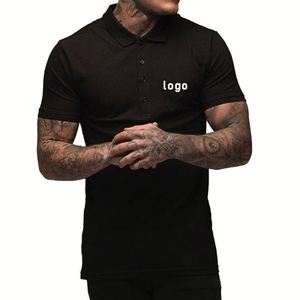 2025 gros pull Fitness Sport Polo Logo personnalisé mode hommes mince Golf Polo chemise - Product Image 5