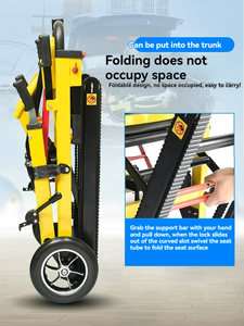 Sandaran punggung dapat disesuaikan, perlengkapan rehabilitasi kursi roda elektrik pendakian tangga bermotor untuk kursi memanjat pengangkat tangga - Product Image 6