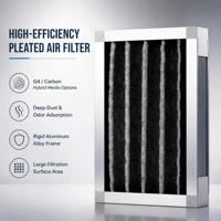 Filter karbon aktif lipat efisiensi tinggi AC-FF01 media lipatan untuk penggantian pembersih udara HVAC