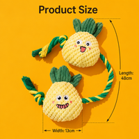 Jouet interactif pour chiot en peluche, durable, écologique, en forme de fruit de dessin animé, qui couine, pour le jeu de la bataille de la corde
