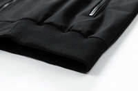 Veste bomber noire personnalisée pour homme, logo personnalisé, OEM/ODM, style décontracté, coupe ample, coupe-vent, pour l'extérieur