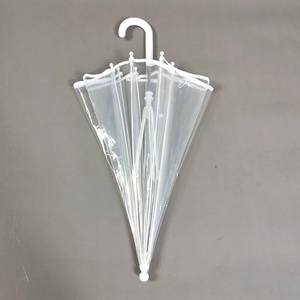Lightweight Clear PVC Adults Umbrella Metal Fiberglass <b>Frame</b> 190T Pongee Customizable Color-Modern Strong Straight Style Manual - Product Image 3