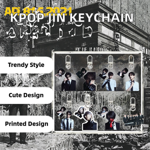 Bangtan Boys JIN ECHO Idol UV impreso plástico encantos dibujos animados Anime acrílico llavero con hierro Metal tipo KPOP llavero - Product Image 2