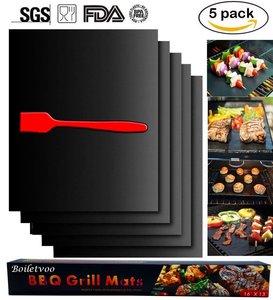 Tapis de cuisson en <span class=keywords><strong>silicone</strong></span> YCW pour <span class=keywords><strong>barbecue</strong></span> 40x33cm, résistant à la chaleur, pour charbon de bois, pique-nique en extérieur, accessoires de <span class=keywords><strong>barbecue</strong></span> - Product Image 1