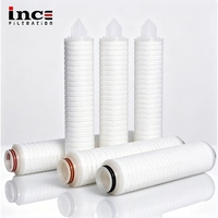 Cartouche filtrante plissée en PP, PES, PTFE, 5-300 microns, 10, 20, 30, 40 pouces, taille personnalisée, filtration pour peinture et revêtement