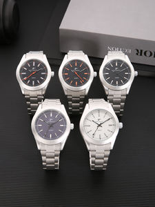 高品質ステンレススチール製ファッションクォーツ腕時計、ガラス文字盤、夜光針、高周波ムーブメント、230mmストラップ - Product Image 2