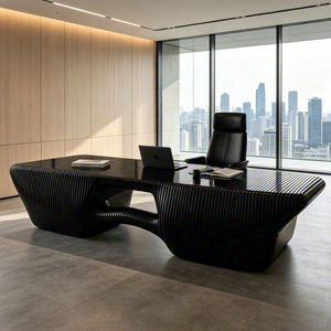 Bureau de direction en bois sur mesure paramétrique, mobilier commercial, espace de travail exécutif, <span class=keywords><strong>studio</strong></span> créatif - Product Image 1