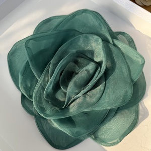 Handmade 22cm Large Organza Flowers Multi-Style DIY <strong>Wedding</strong> Clothing <strong>Accessories</strong> with Cloth Applique for <strong>Apparel</strong> - Product Image 2