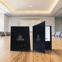 Logotipo personalizado A4 Presentación Documentos Carpetas de papel Diseño de sello dorado 2 bolsillos para Escuela de Negocios-Archivo personalizado