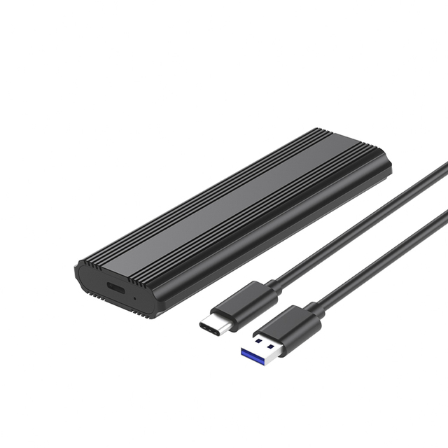 Mini M.2 NVMe Single Protocol Portable Aluminum Alloy Black SSD Enclosure with USB 3.1