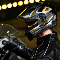 Casque Moto Intégral Aérodynamique Coque PP Double Visière Couche Amortissante EPS Coupe-Vent pour Course Professionnelle