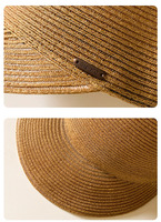 Sombreros de Paja Personalizados al por Mayor, Estilo Panamá, Parte Superior Plana, Protección Solar para Verano, Playa y Aire Libre, para Mujer