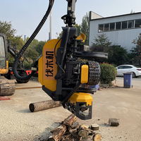 Tête de coupe forestière GITE GT-H450 avec moteur pour attache d'excavatrice (usage en construction)