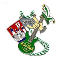 Médaille personnalisée avec monuments de la ville, logo sur mesure, en alliage de zinc gravé au laser, souvenir de voyage sportif, cadeau durable pour les magasins de musique