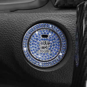 カークリスタルラインストーンスタートエンジンイグニッションボタンキーノブブリンリングエンブレムステッカーカーアクセサリー装飾デカール - Product Image 3