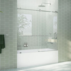 KKZ A002 espejo pulido Juego de accesorios para cuarto de ducha Serenity enciende rodillos de puerta de ducha de vidrio sin marco herrajes deslizantes - Product Image 4