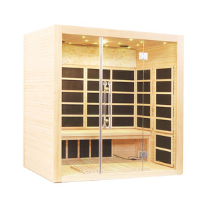 Sauna infrarouge lointain en bois de pruche haute performance pour intérieur, design élégant, capacité 4 personnes, idéal pour appartement - Product Image 2