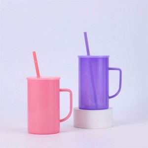Mug à café en verre écologique AGH 17 oz avec logo personnalisé, sublimation, finition scintillante et couvercle en bambou pour enfants - Product Image 4