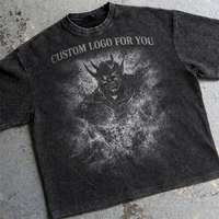 Fabricant de T-shirts surdimensionnés personnalisés pour hommes, 230 g/m², tricot gaufré, impression DTG, T-shirt vintage lavé, streetwear pour les propriétaires de marques